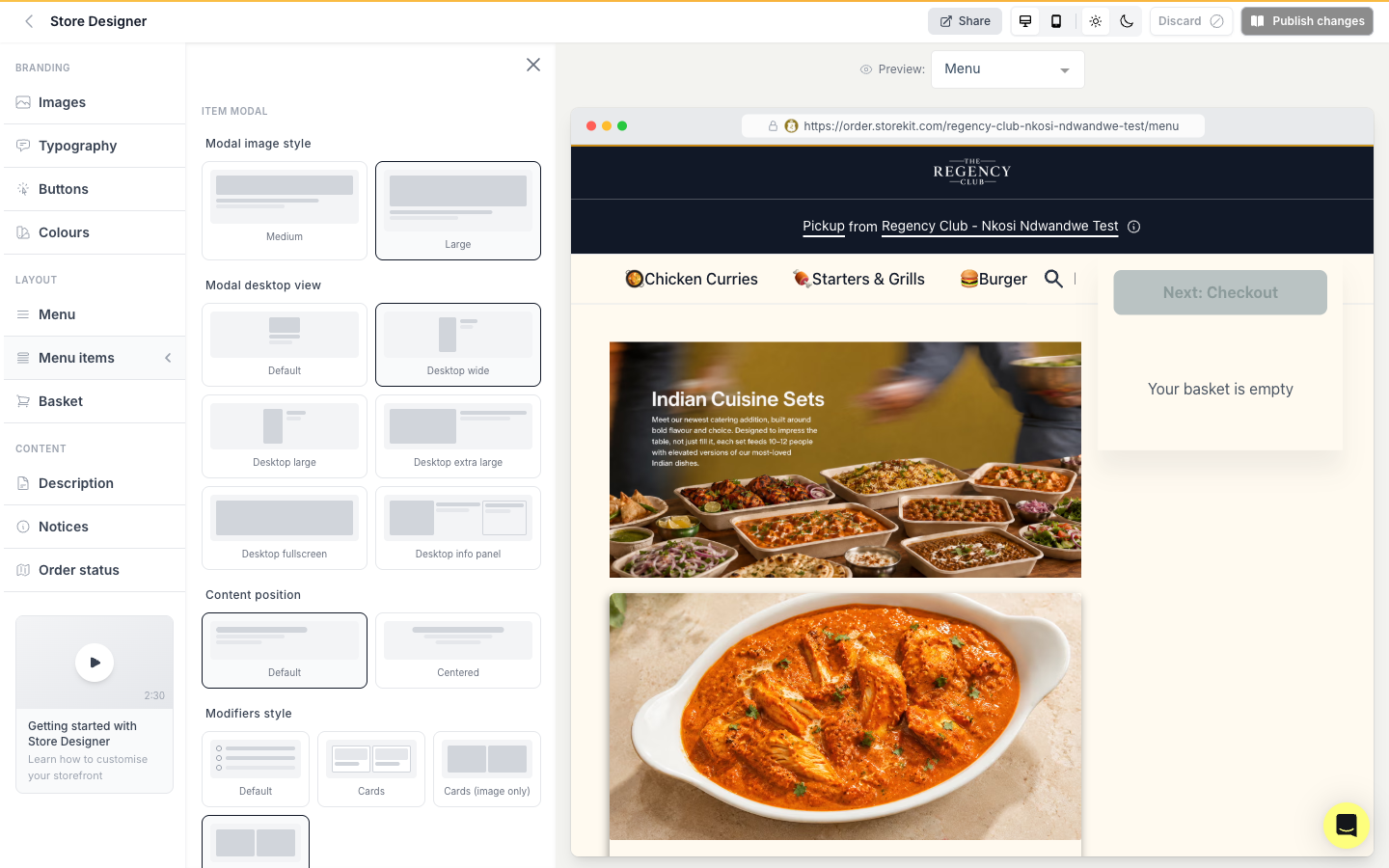 Item modal
