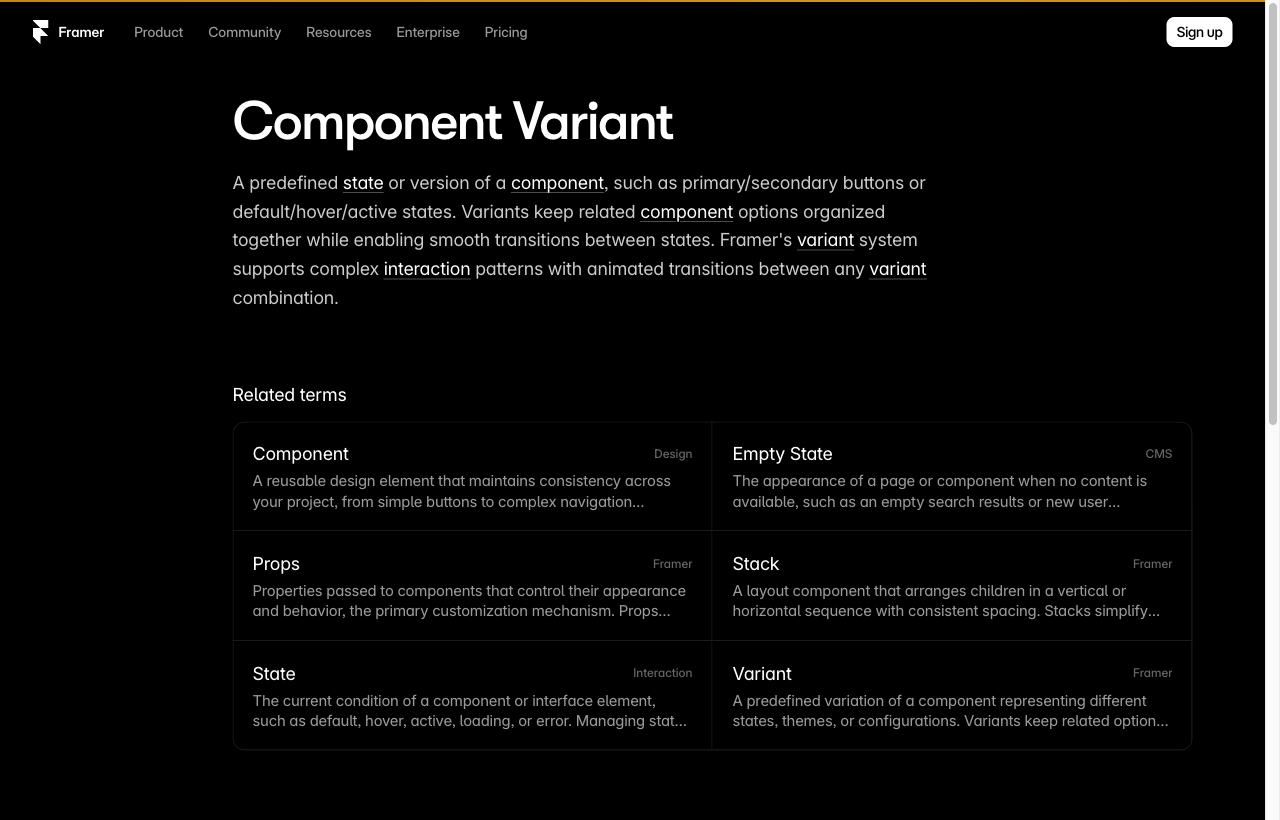 Framer variant animate