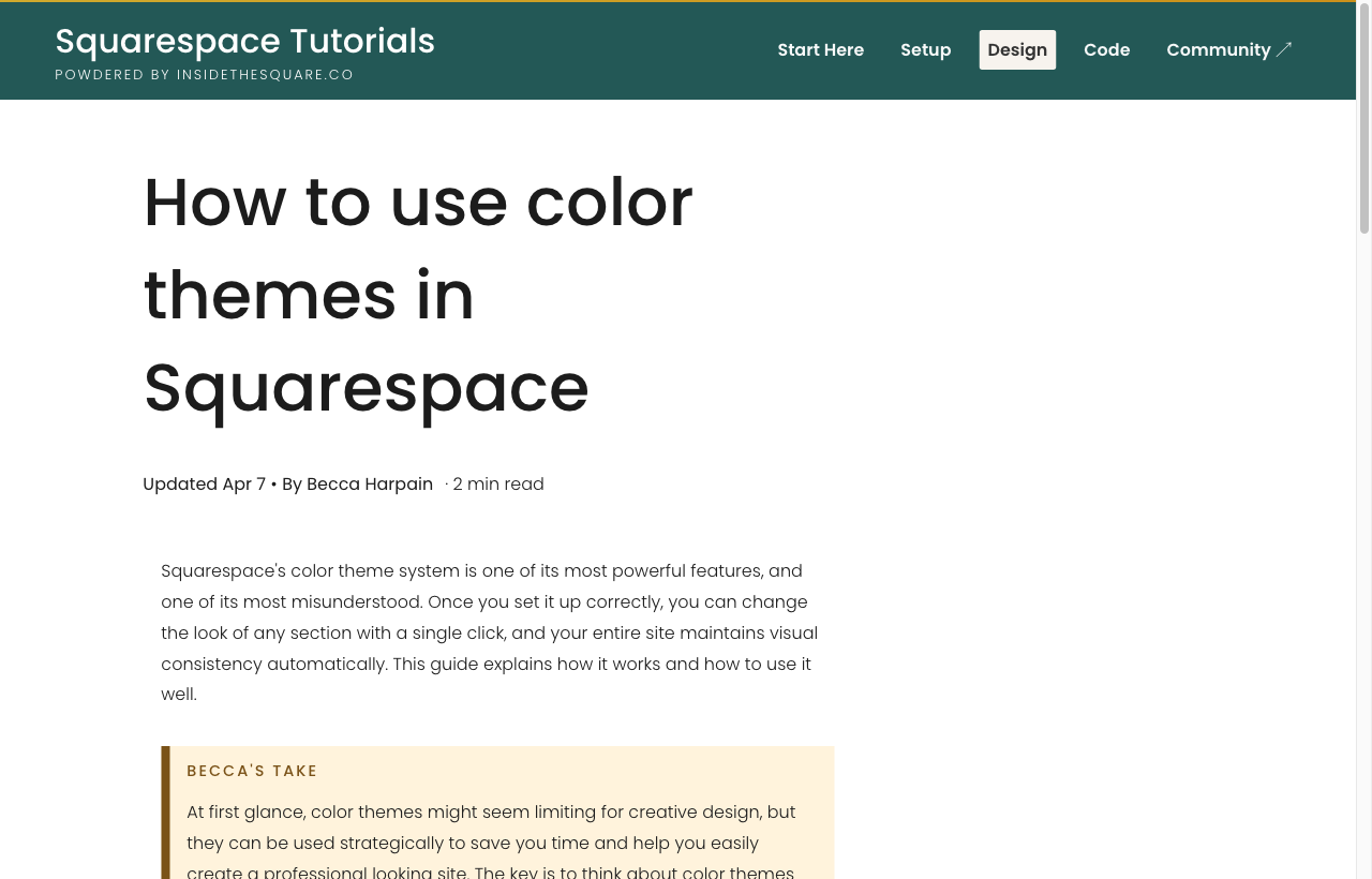 Squarespace 5-colour palette